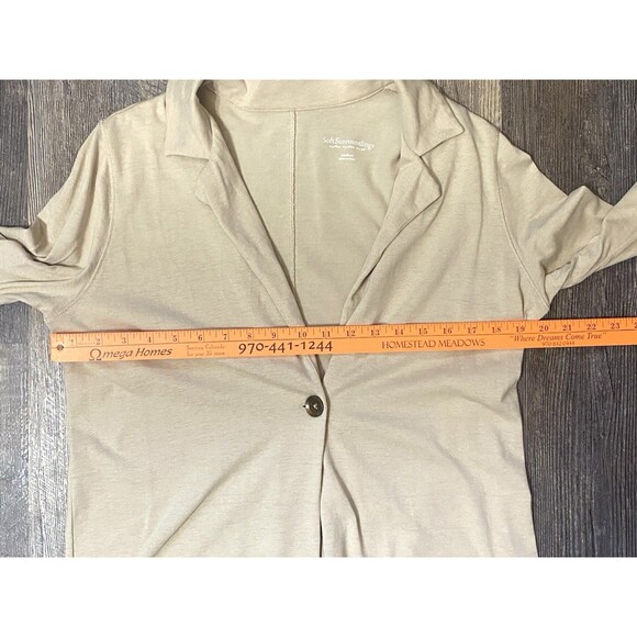 Soft Surroundings Long Modal Cardigan Medium Tan Knit Open Front Style 2EG80 - Picture 9 of 11